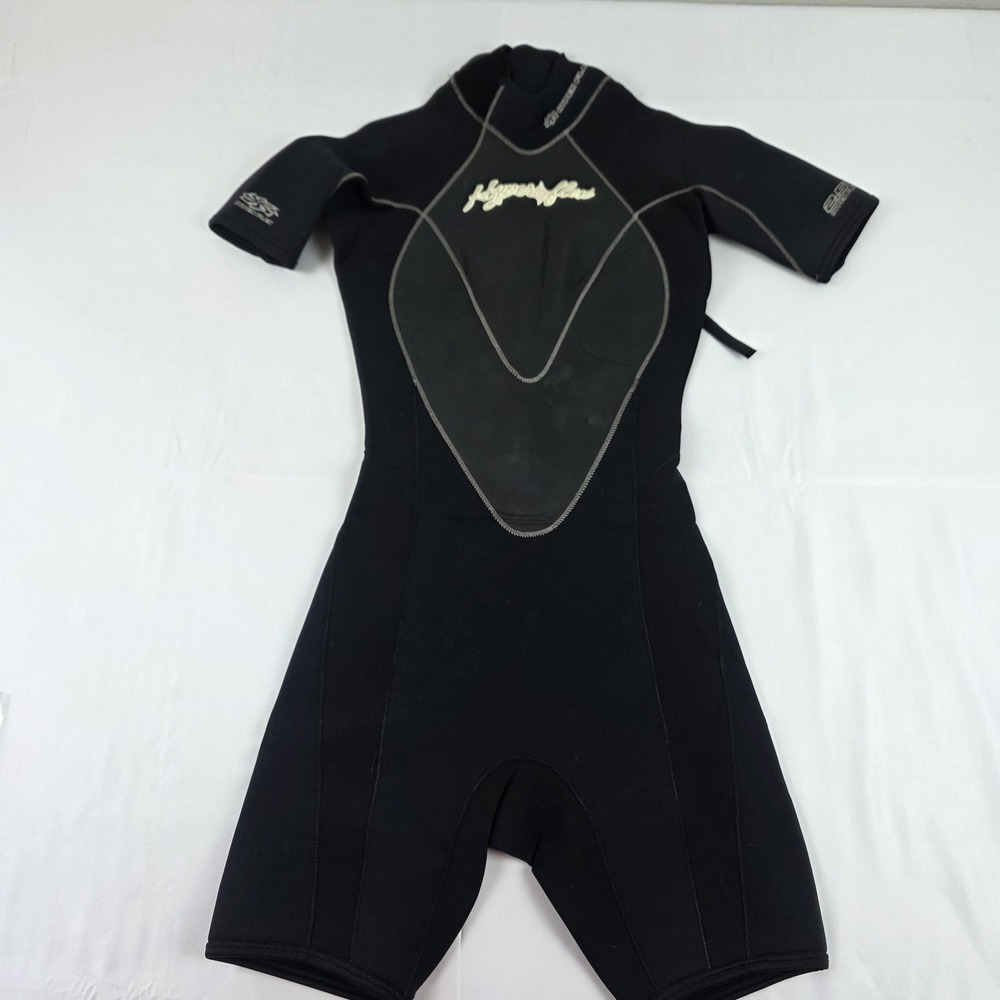 Hyperflex Wetsuit Shorty Womens 6 Black 2.5mm Neoprene Back Zip Surf Dive